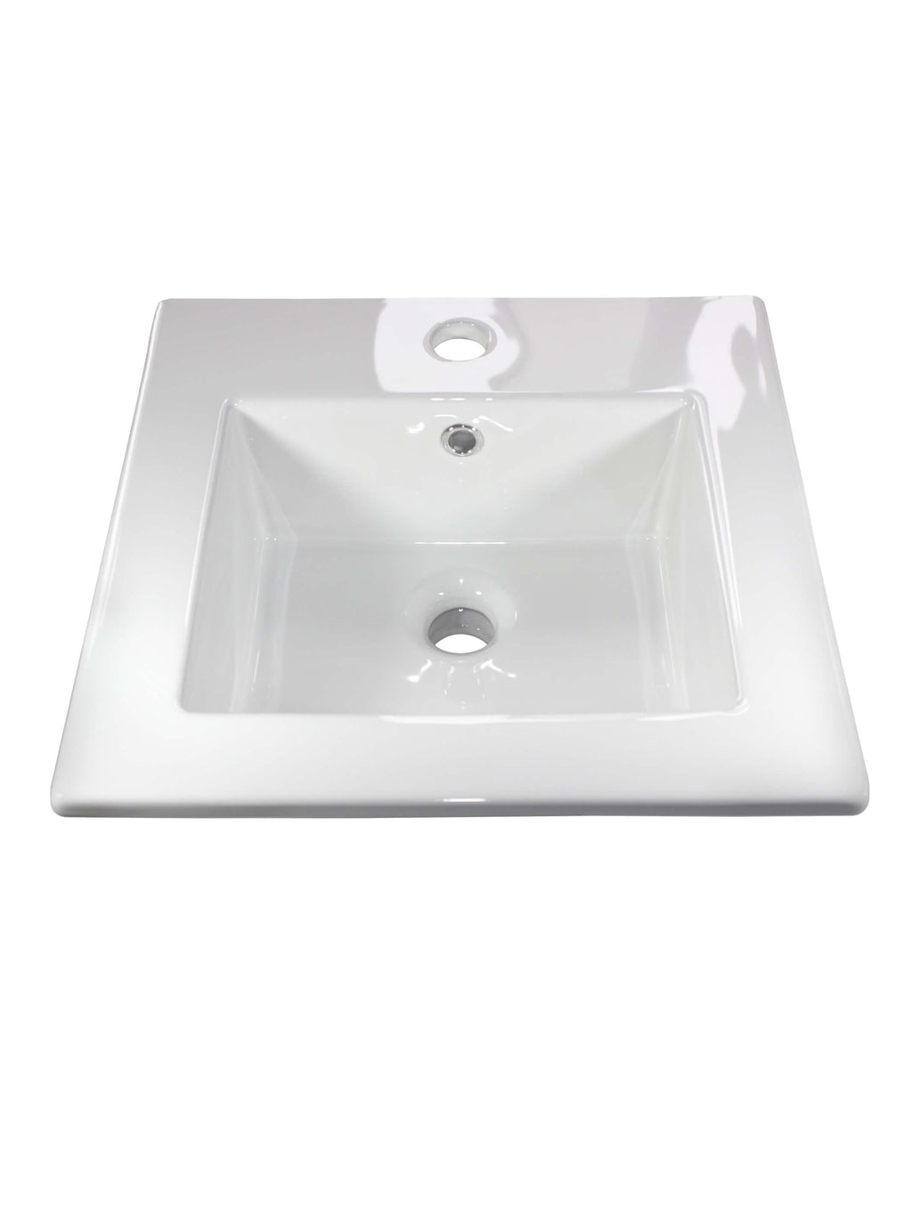 Square semi-recessed sink