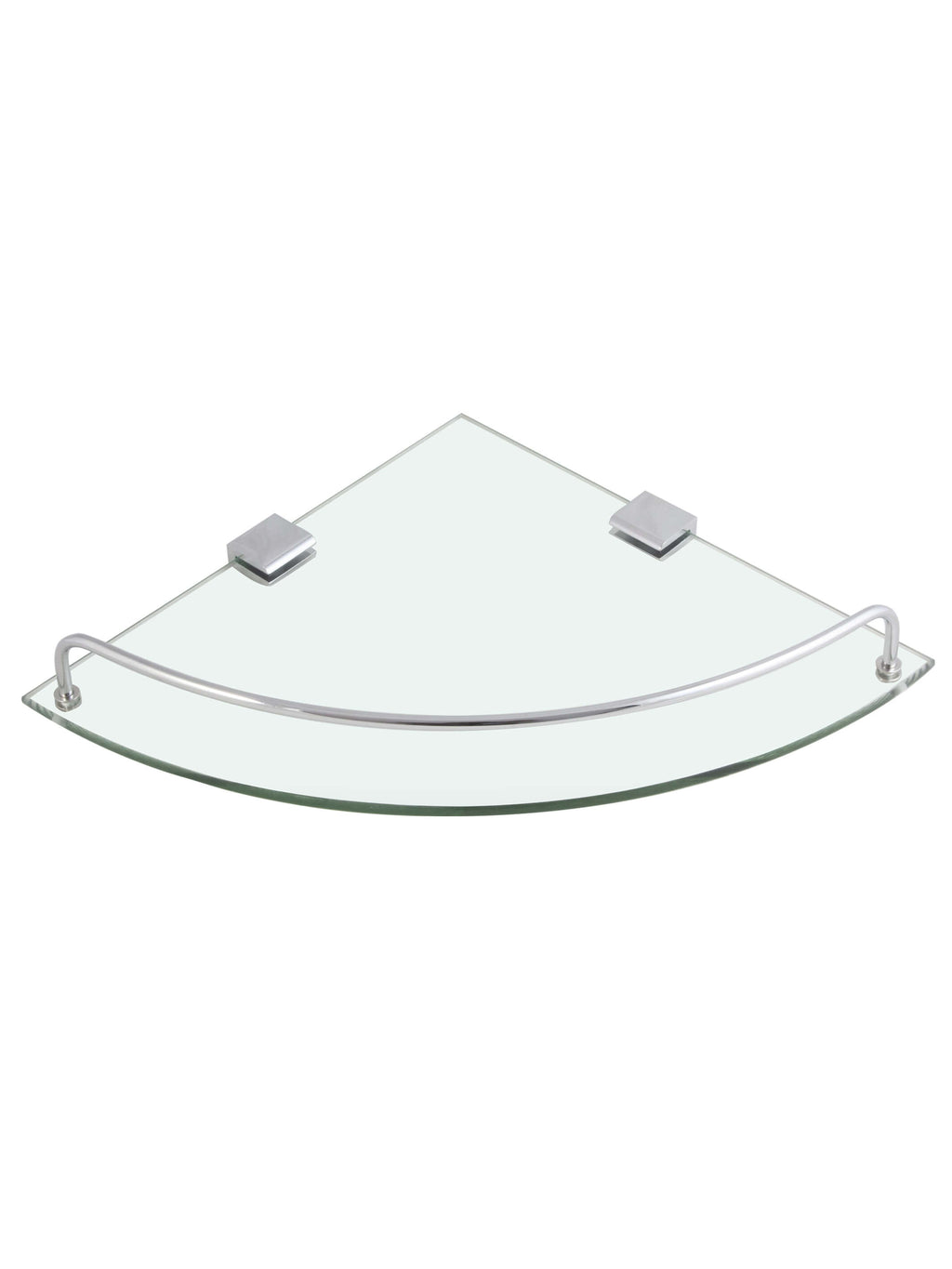 Corner glass shelf